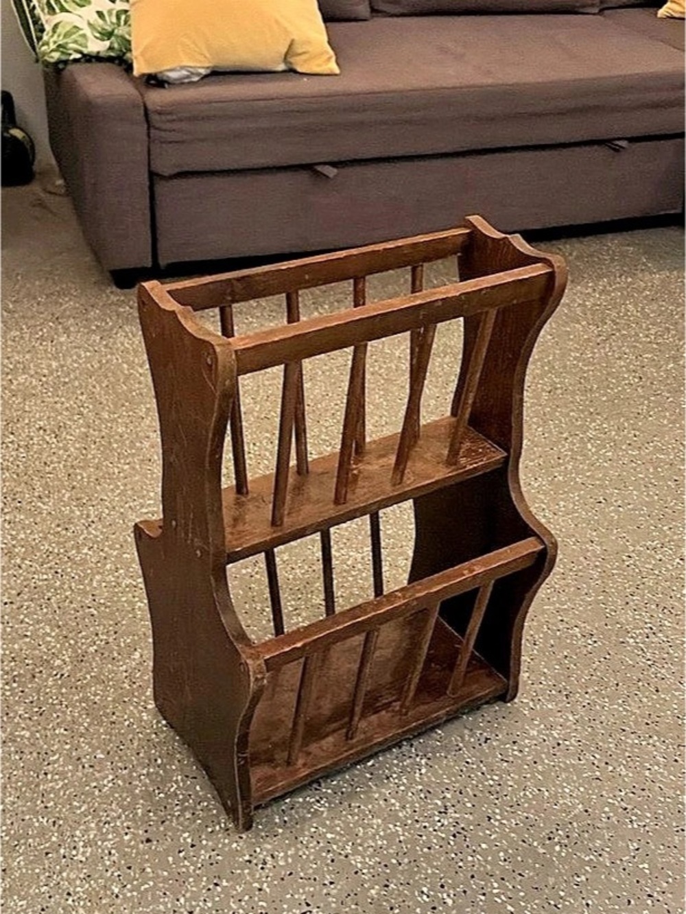 Vintage Wooden Magazine Rack